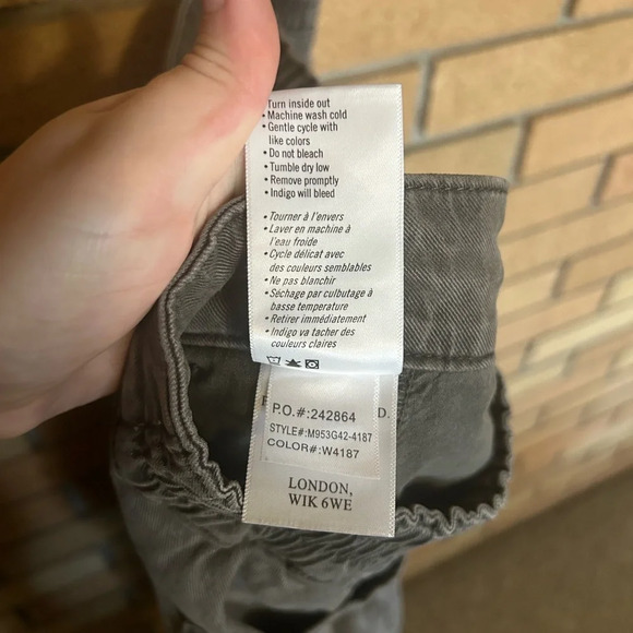 Paige Men's Regular-Fit Gray Elastic Drawstring Waist Flat Front Pants Size 33 - Picture 5 of 6